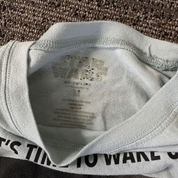 Mandalorian Baby Yoda Cropped Light Blue Star Wars Long Sleeve M - Picture 3 of 5